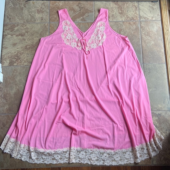 Intimates & Sleepwear Vintage Lace Night Gown Nightie Dress Slip Pink